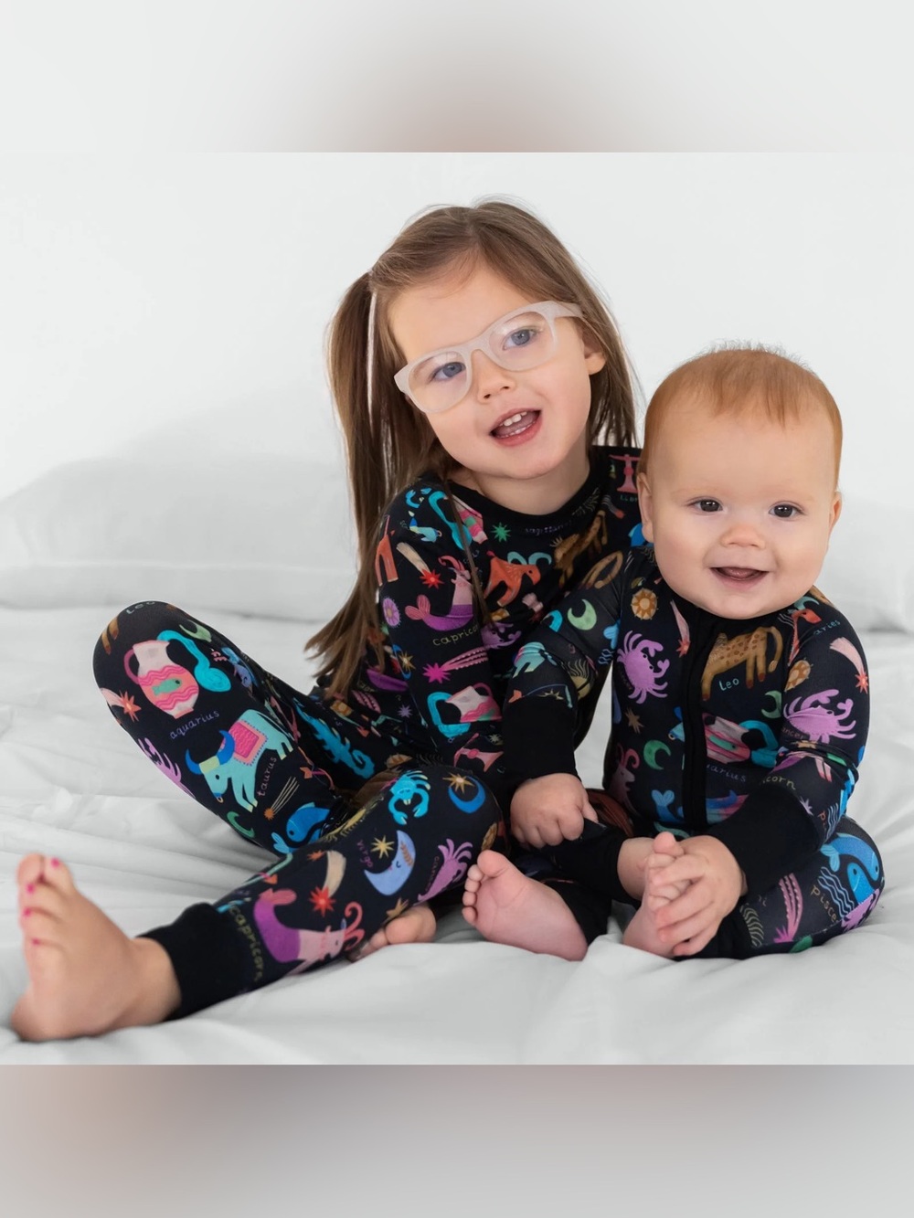 Zodiac Star Signs Two-Piece Long Sleeve Pants Pajama Set Little Sleepies 3T